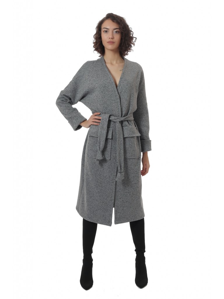 Cardigan scurt Artic Fleece, Laura Olteanu, gri deschis