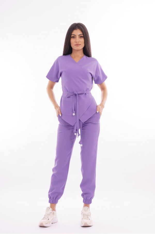      Costum medical dama, bluza-pantaloni, lila