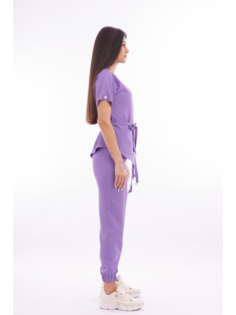 Costum medical dama, bluza-pantaloni, lila