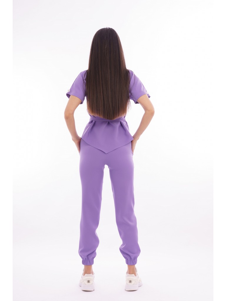 Costum medical dama, bluza-pantaloni, lila