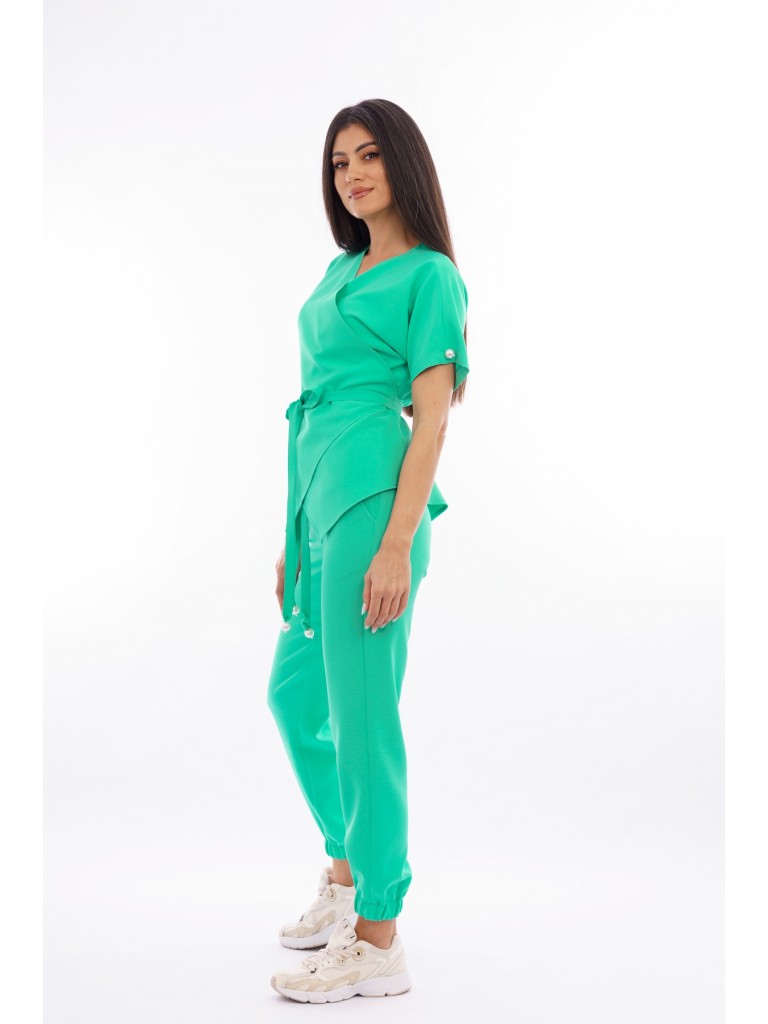 Costum medical dama, bluza-pantaloni, menta