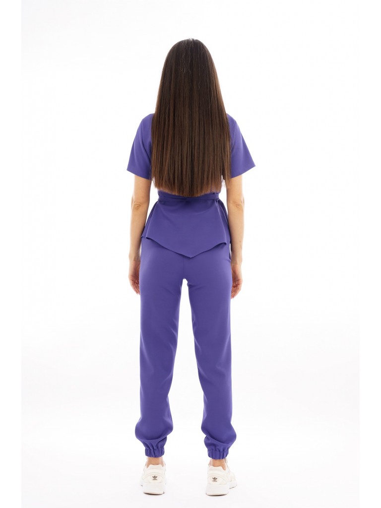 Costum medical dama, bluza-pantaloni, mov