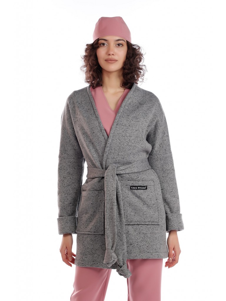 Halat medical dama, Artic Fleece, Laura Olteanu, gri