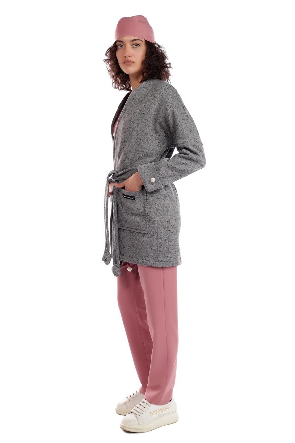 Halat medical dama, Artic Fleece, Laura Olteanu, gri