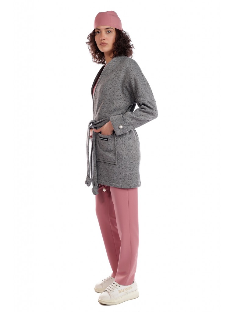 Halat medical dama, Artic Fleece, Laura Olteanu, gri